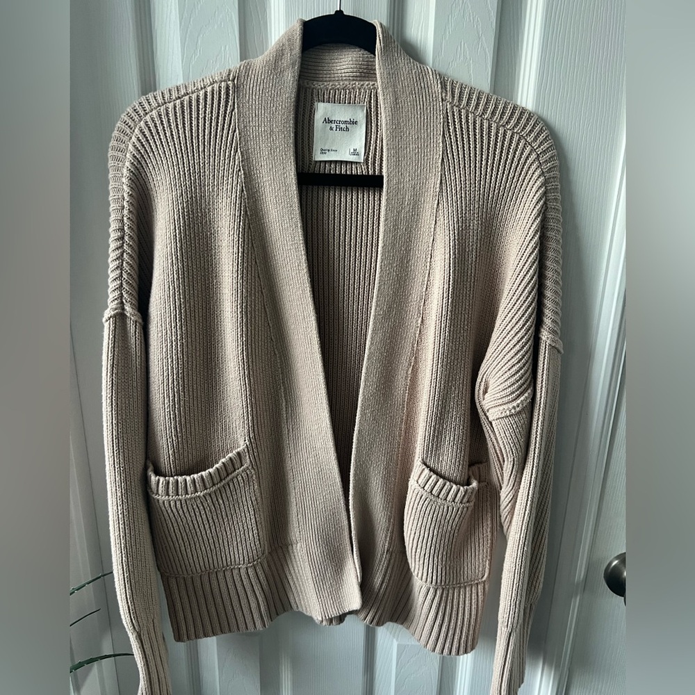 Abercrombie & Fitch Cardigan, Tan, Size M